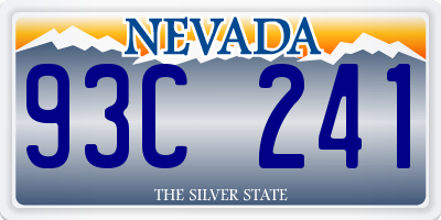 NV license plate 93C241