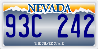 NV license plate 93C242