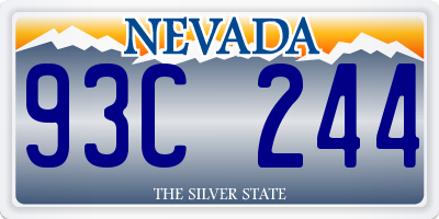 NV license plate 93C244