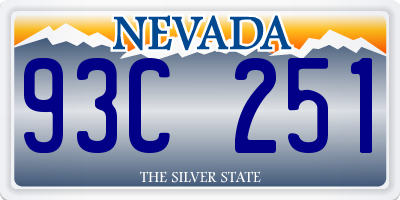 NV license plate 93C251