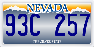 NV license plate 93C257