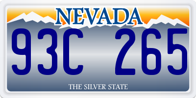 NV license plate 93C265