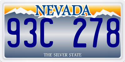 NV license plate 93C278