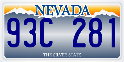 NV license plate 93C281