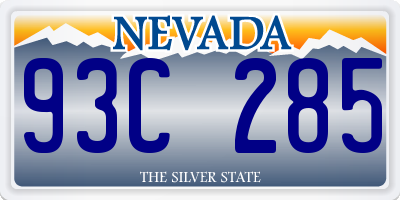 NV license plate 93C285