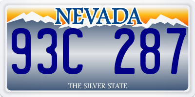 NV license plate 93C287