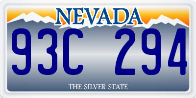 NV license plate 93C294