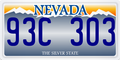 NV license plate 93C303