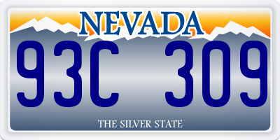 NV license plate 93C309