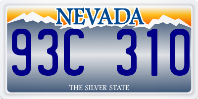 NV license plate 93C310