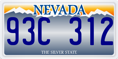 NV license plate 93C312