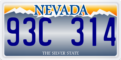 NV license plate 93C314