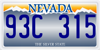 NV license plate 93C315