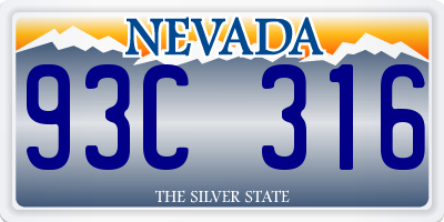 NV license plate 93C316