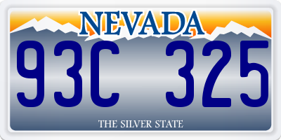 NV license plate 93C325