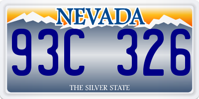 NV license plate 93C326