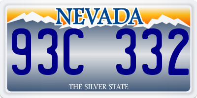 NV license plate 93C332