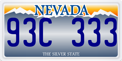 NV license plate 93C333