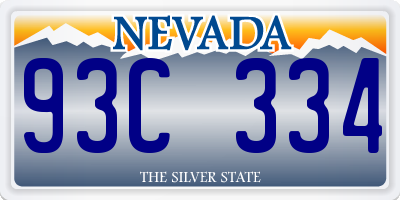 NV license plate 93C334