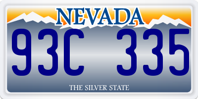 NV license plate 93C335