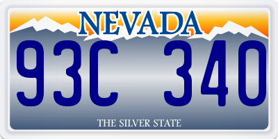 NV license plate 93C340