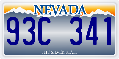 NV license plate 93C341