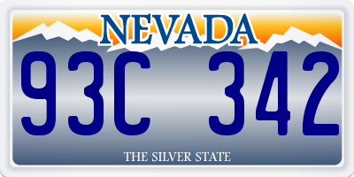 NV license plate 93C342