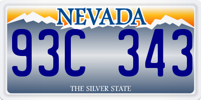 NV license plate 93C343