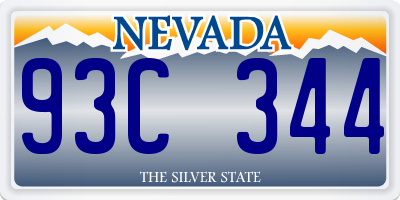 NV license plate 93C344