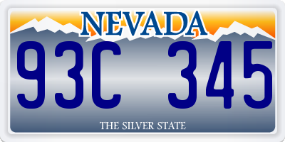 NV license plate 93C345