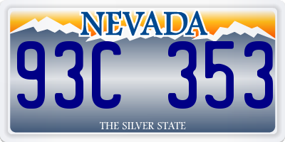 NV license plate 93C353