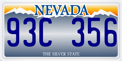 NV license plate 93C356