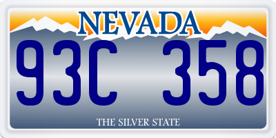 NV license plate 93C358