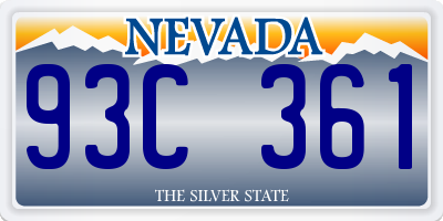 NV license plate 93C361