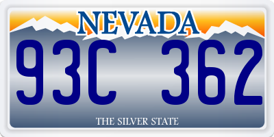 NV license plate 93C362