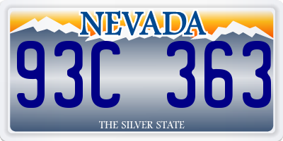 NV license plate 93C363