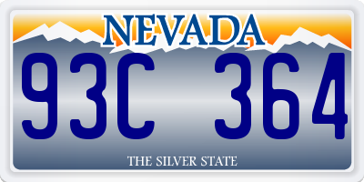 NV license plate 93C364