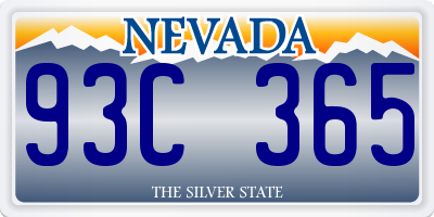 NV license plate 93C365