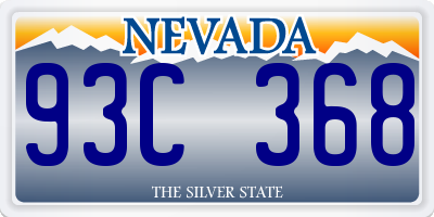 NV license plate 93C368