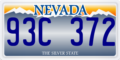 NV license plate 93C372