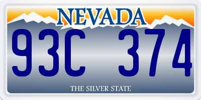 NV license plate 93C374