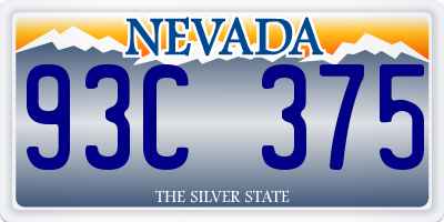 NV license plate 93C375