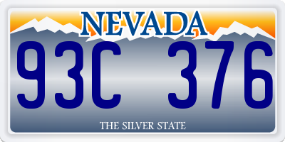 NV license plate 93C376