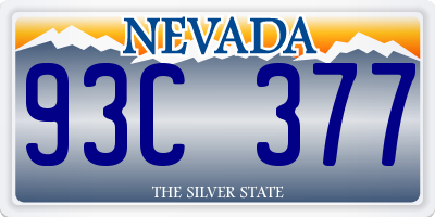 NV license plate 93C377