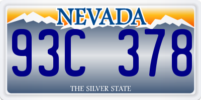 NV license plate 93C378