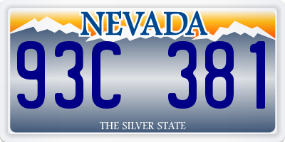 NV license plate 93C381