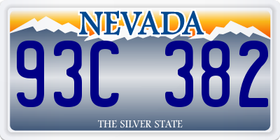 NV license plate 93C382