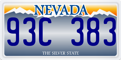 NV license plate 93C383