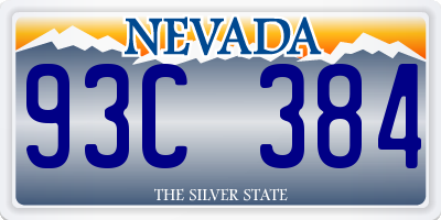 NV license plate 93C384