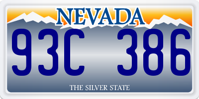 NV license plate 93C386